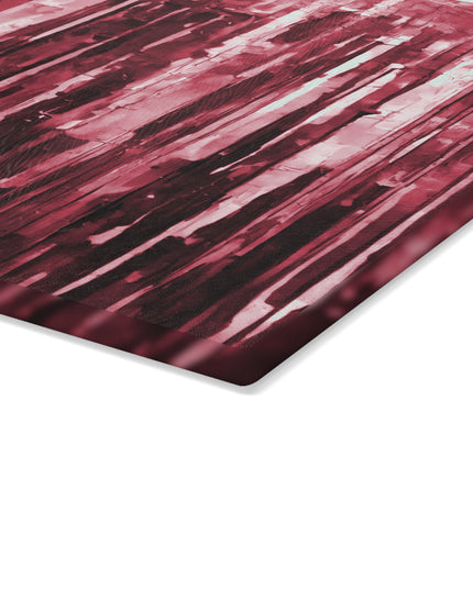 Striped Ruby 11" x 15" Glass Cutting Board
