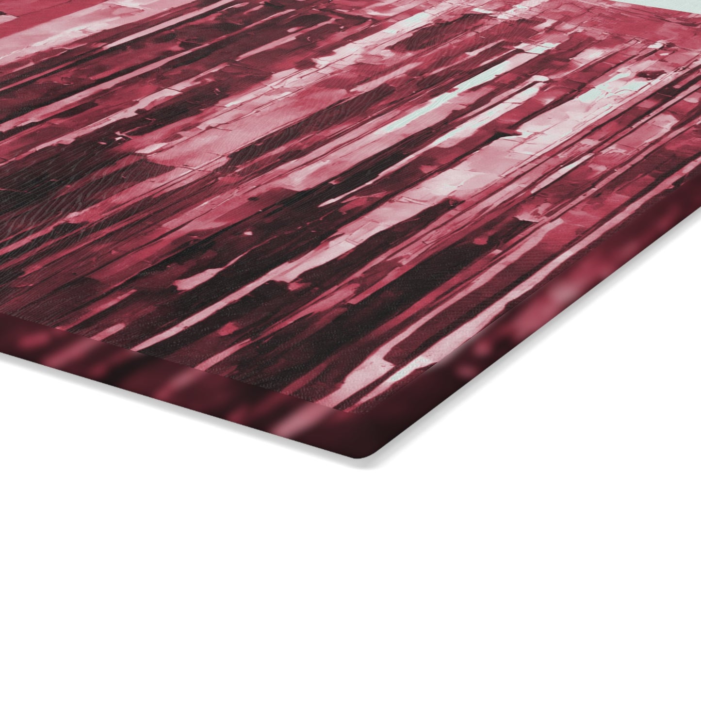 Striped Ruby 11" x 15" Glass Cutting Board