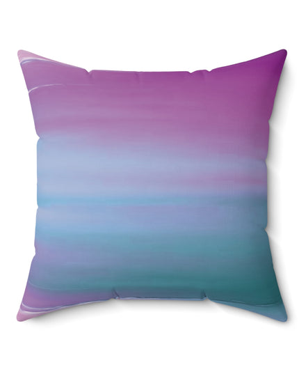 Dark Blue Green Sea Purple Fog 20" x 20" Faux Suede Square Pillow