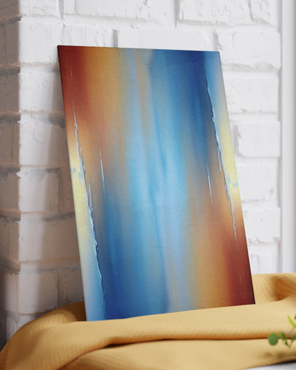 Blue Sea Red Orange Fog 8" x 11" Glass Cutting Board