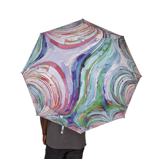 Uzi Spiral Pastels Foldable Umbrella - Compact & Chic