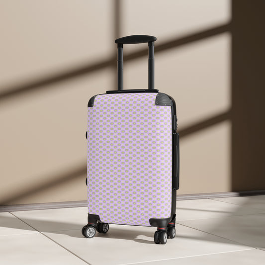 Magenta Star-crossed Bodies Small Suitcase with built in lock, 4 double-wheels, telescopic handle, and ABS back hard-shell