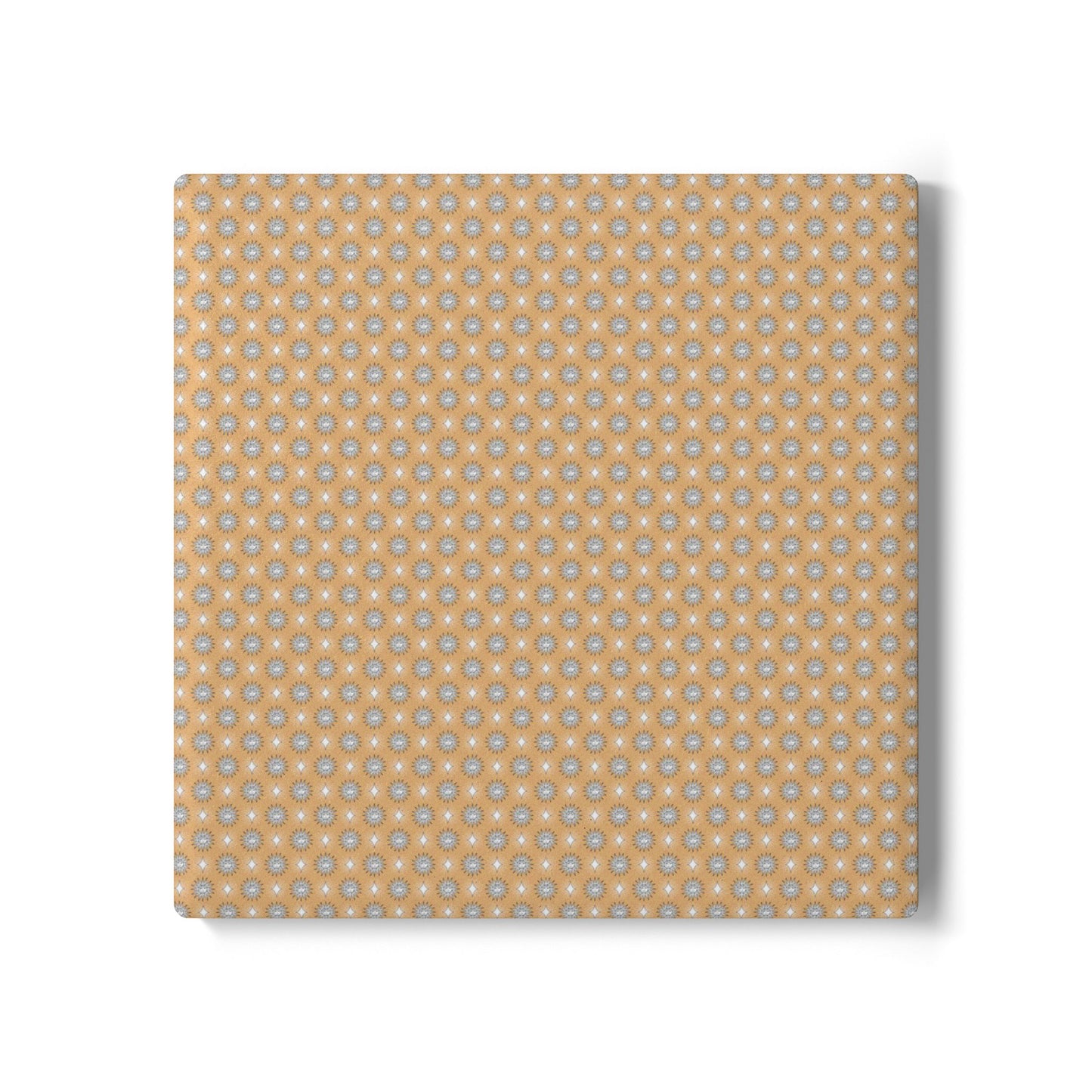 Tan Sunset Star-crossed Bodies Square Ceramic Coaster, 4" x 4"