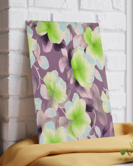 Lime Lavender Floral Bunch Glass Cutting Board, 8" x 11"