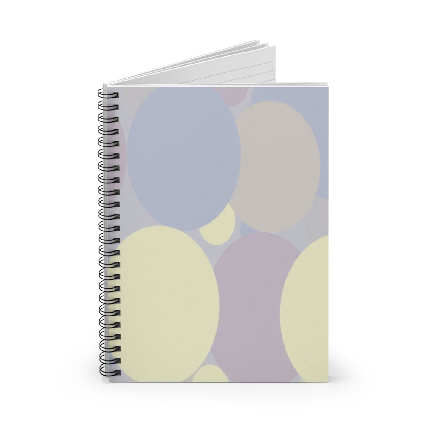 Pastel Soft Blue and Soft White Patches Spiral Notebook - Ruled Line, 6" x 8", 118 pages