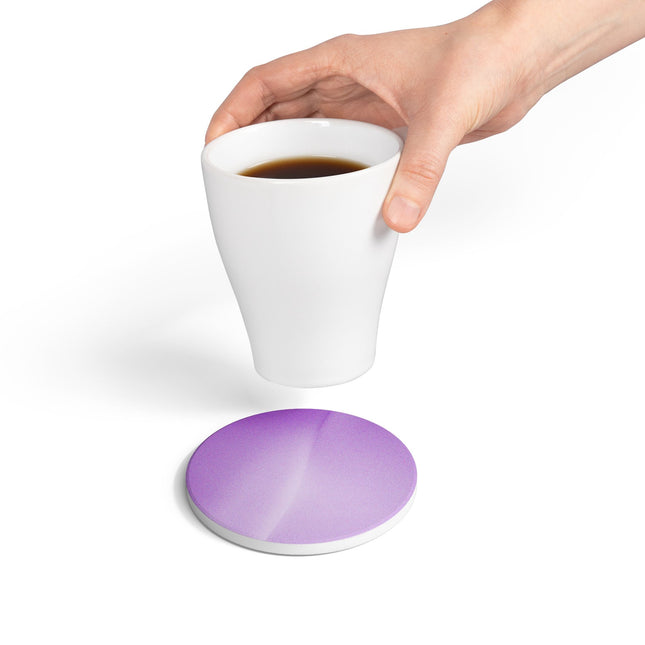 Soft Lavender Fade 4" x 4" Round Ceramic Coaster