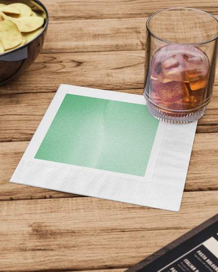 Mint Fade White Coined Napkins, 6.5" x 6.5"