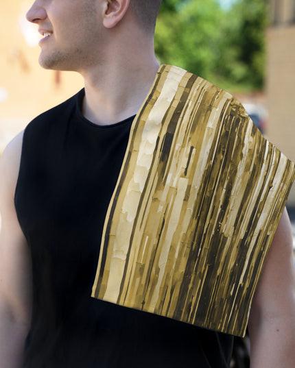 Striped Light Brown Rally Towel, 11" x 18"