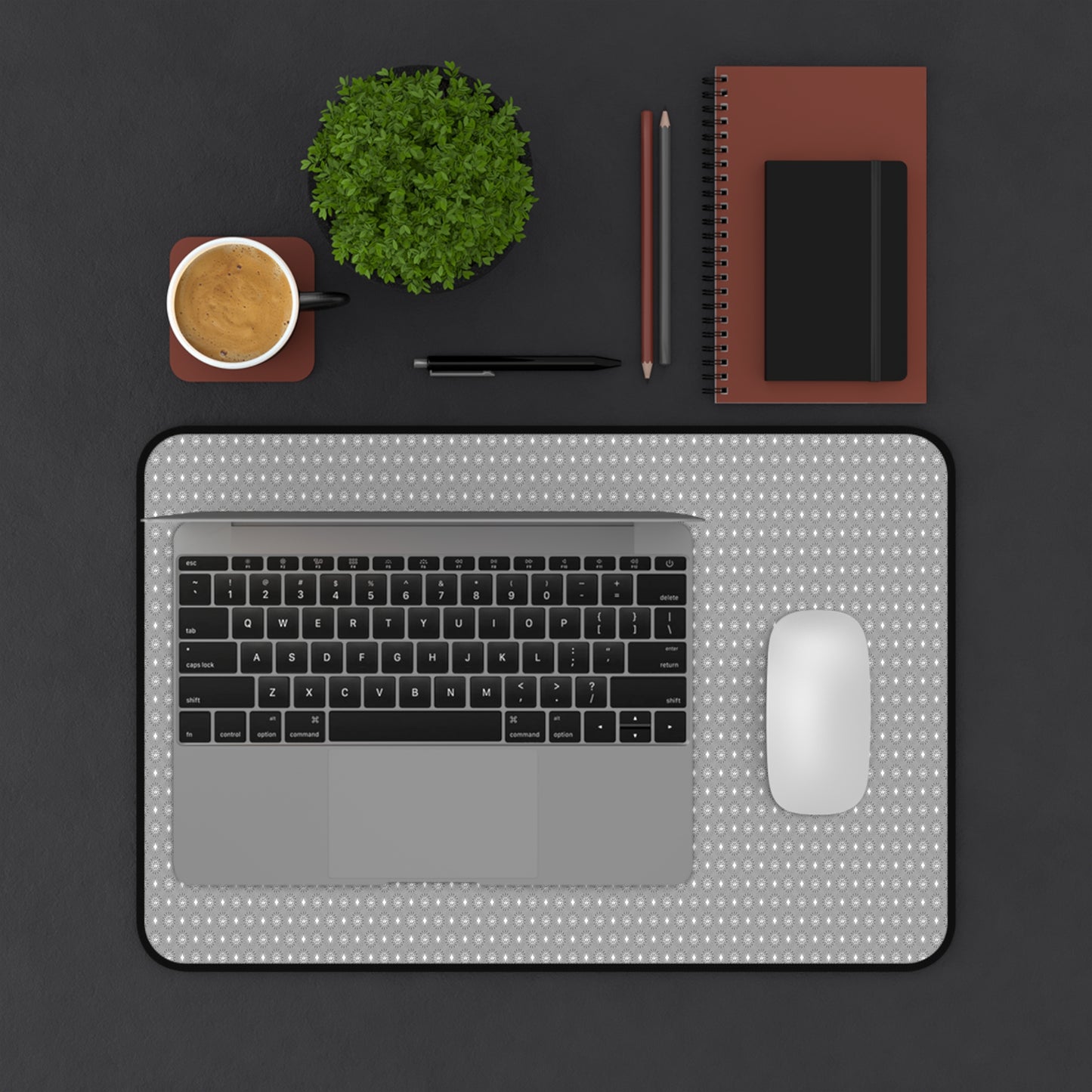 Desaturated Star-crossed Bodies Desk Mat, 12" x 18"