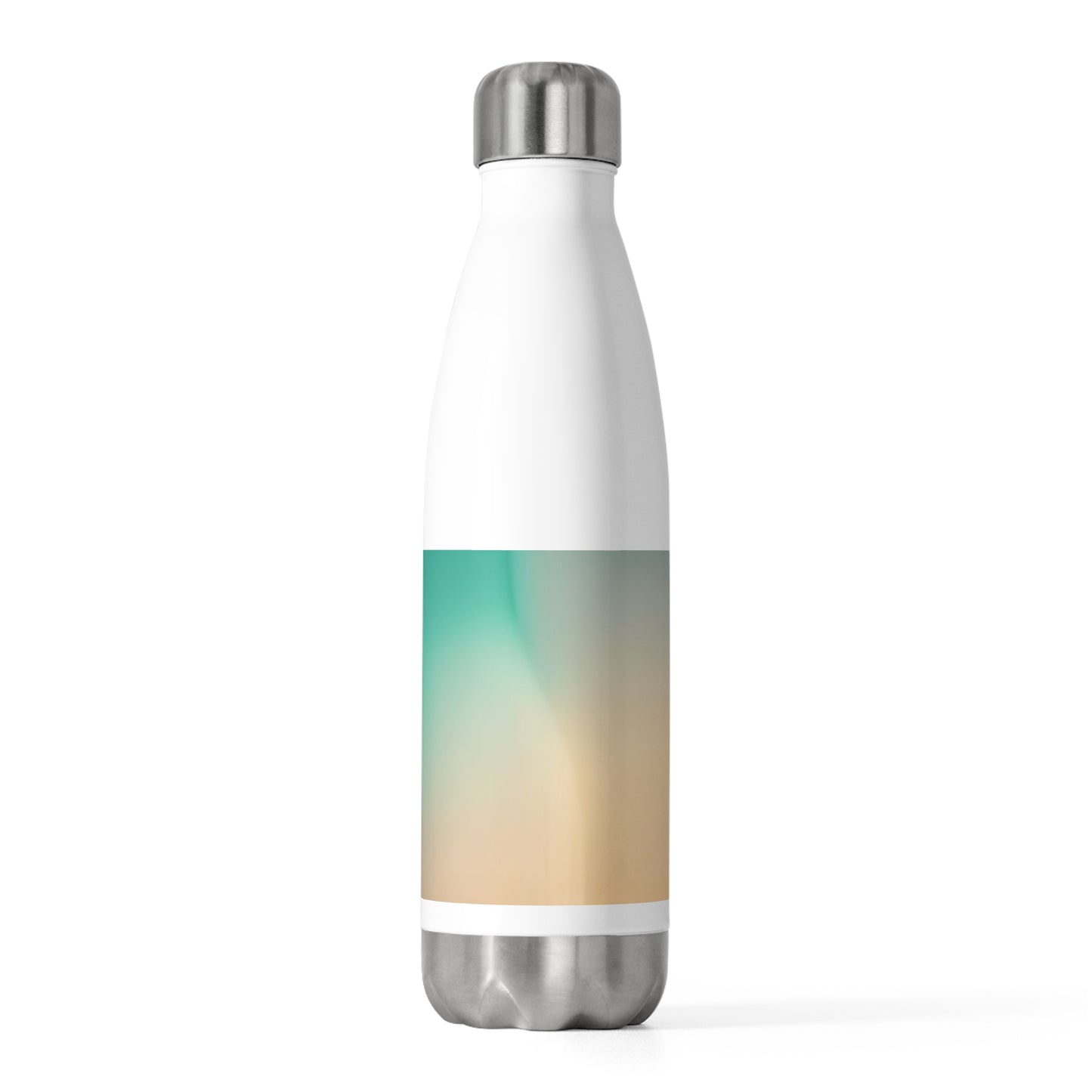 Peachy Green Fade 20oz Insulated White Water Bottle
