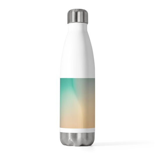Peachy Green Fade 20oz Insulated White Water Bottle