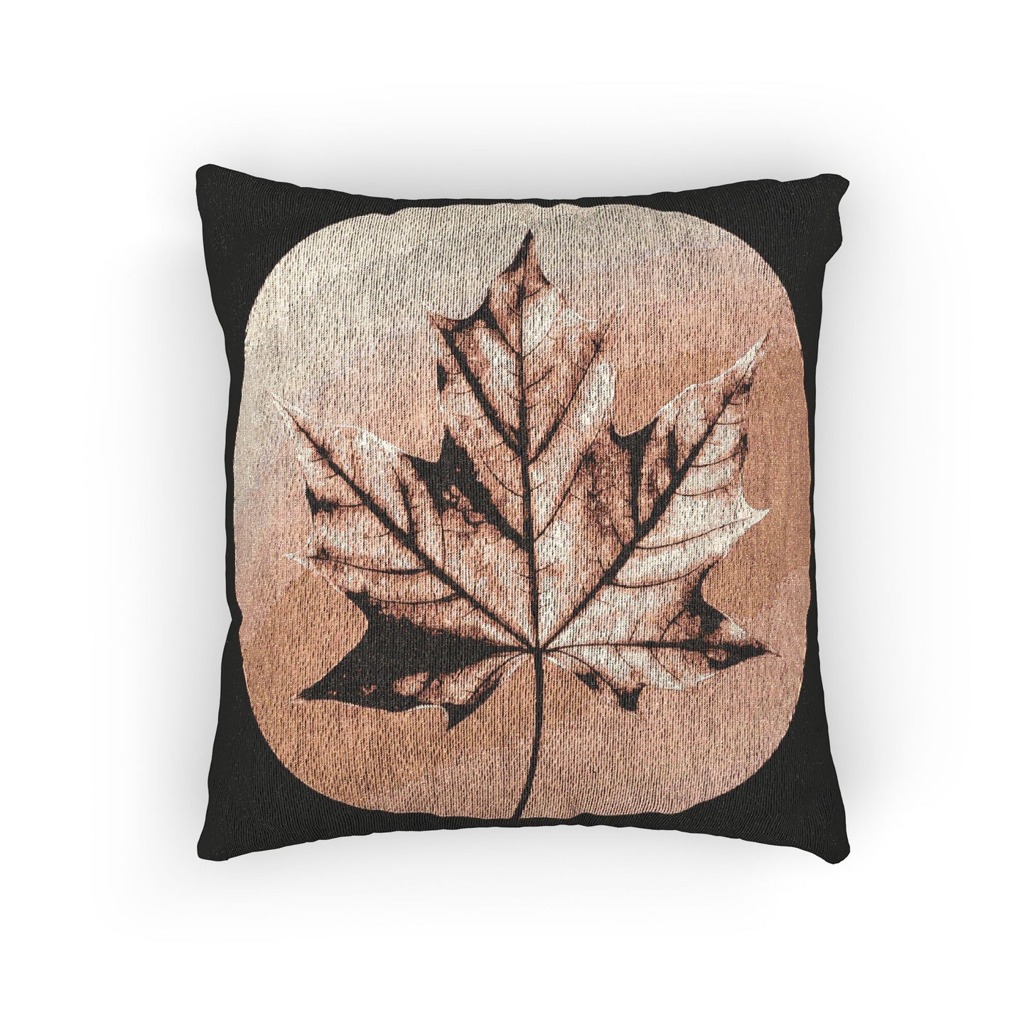 Soft Maple Leaf Woven Pillow, 17" x 18"