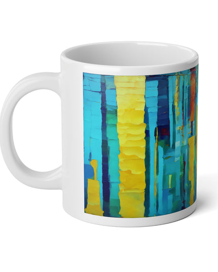 Striped Alpha 20 oz White Glossy Jumbo Mug