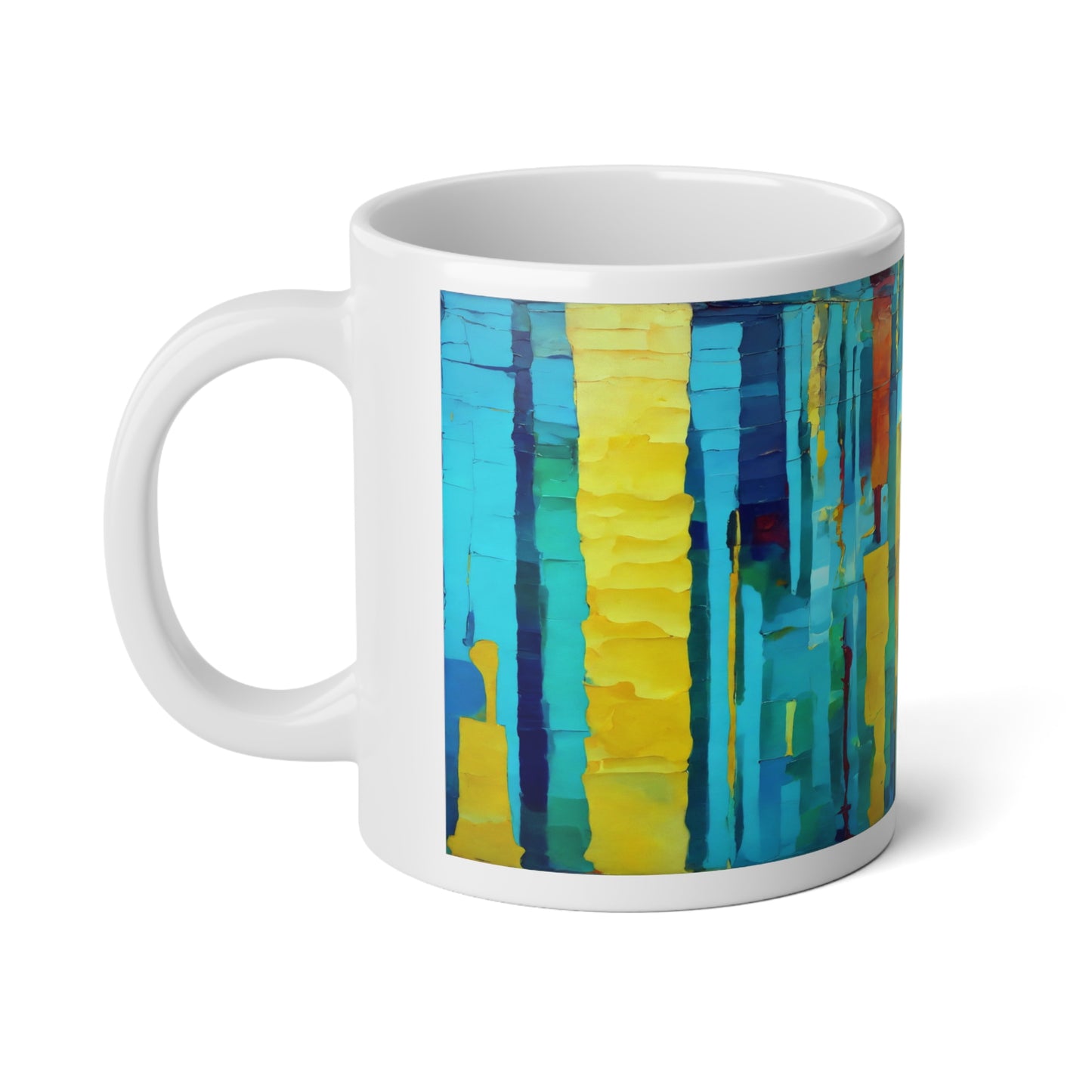 Striped Alpha 20 oz White Glossy Jumbo Mug