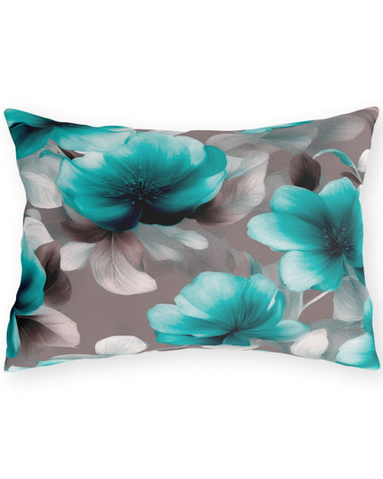 Tif Green Gray Floral Bunch Outdoor Pillow, 20" x 14"