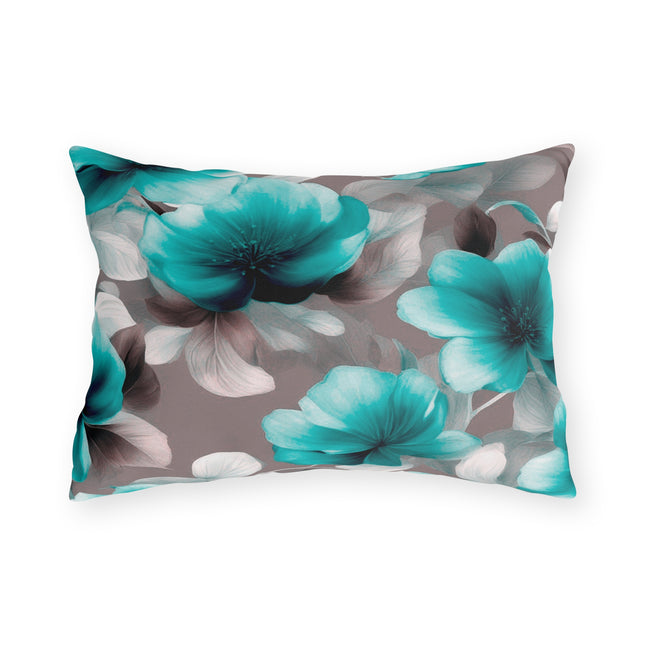 Tif Green Gray Floral Bunch Outdoor Pillow, 20" x 14"