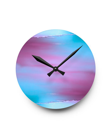 Wine Sea Blue Fog Acrylic Round Wall Clock, 8" x 8"