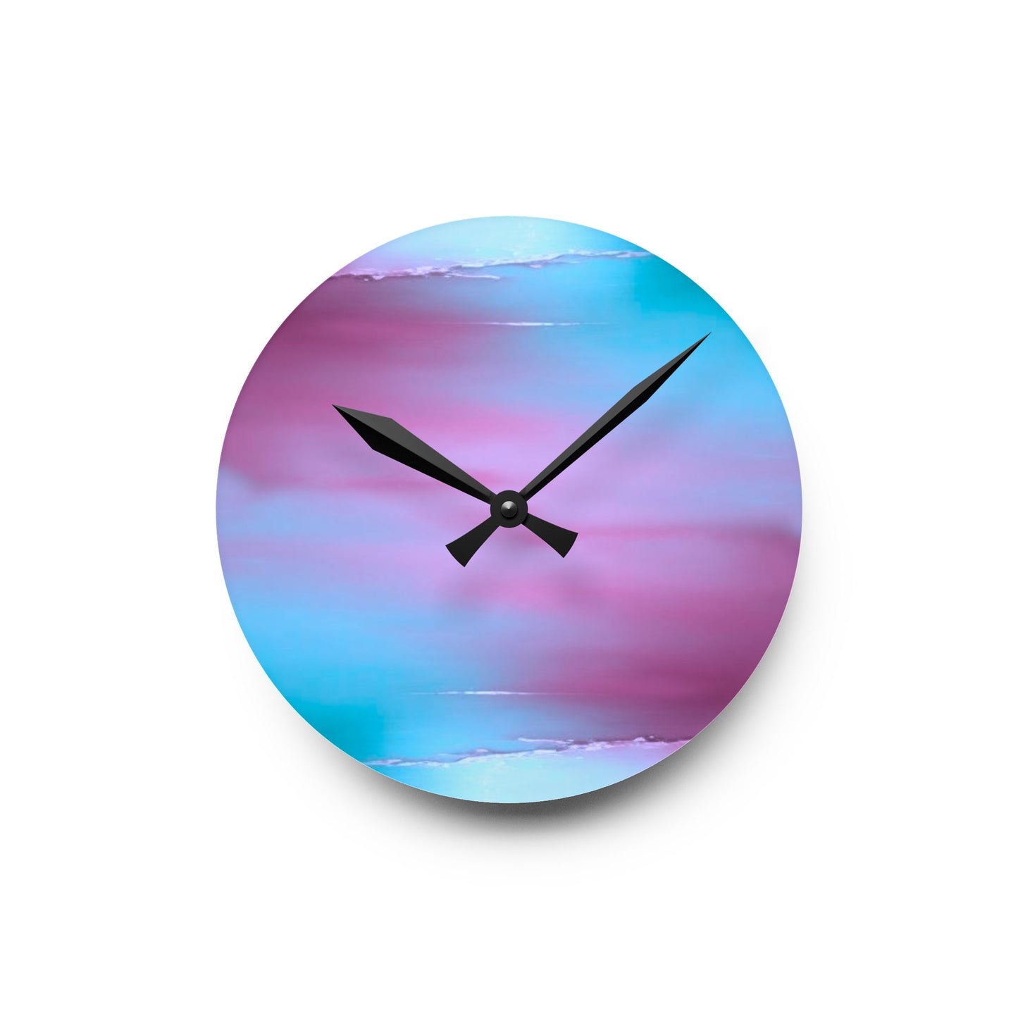 Wine Sea Blue Fog Acrylic Round Wall Clock, 8" x 8"
