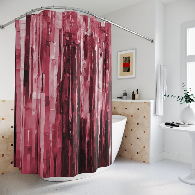 Striped Ruby Shower Curtains, 71" x 74"