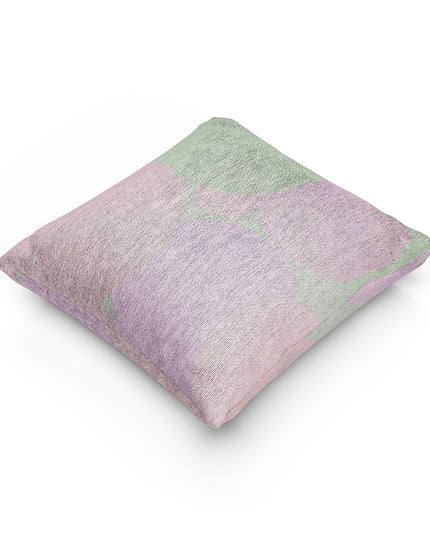 Magenta and Tan Patches Woven Pillow, 17" x 18"