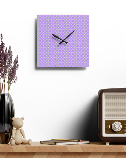 Lavender Star-crossed Bodies Acrylic Wall Clock, Round or Square, 10.75" x 10.75"