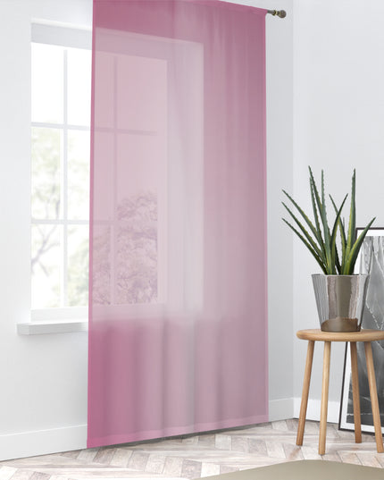 Pink Blush Fade Sheer Window Curtain, 50" x 84", partially transparent