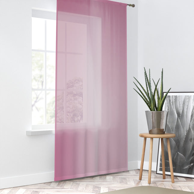Pink Blush Fade Sheer Window Curtain, 50" x 84", partially transparent