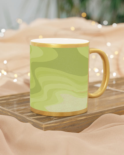 Lemon Wavey 11 oz Metallic Mug (Silver\Gold)