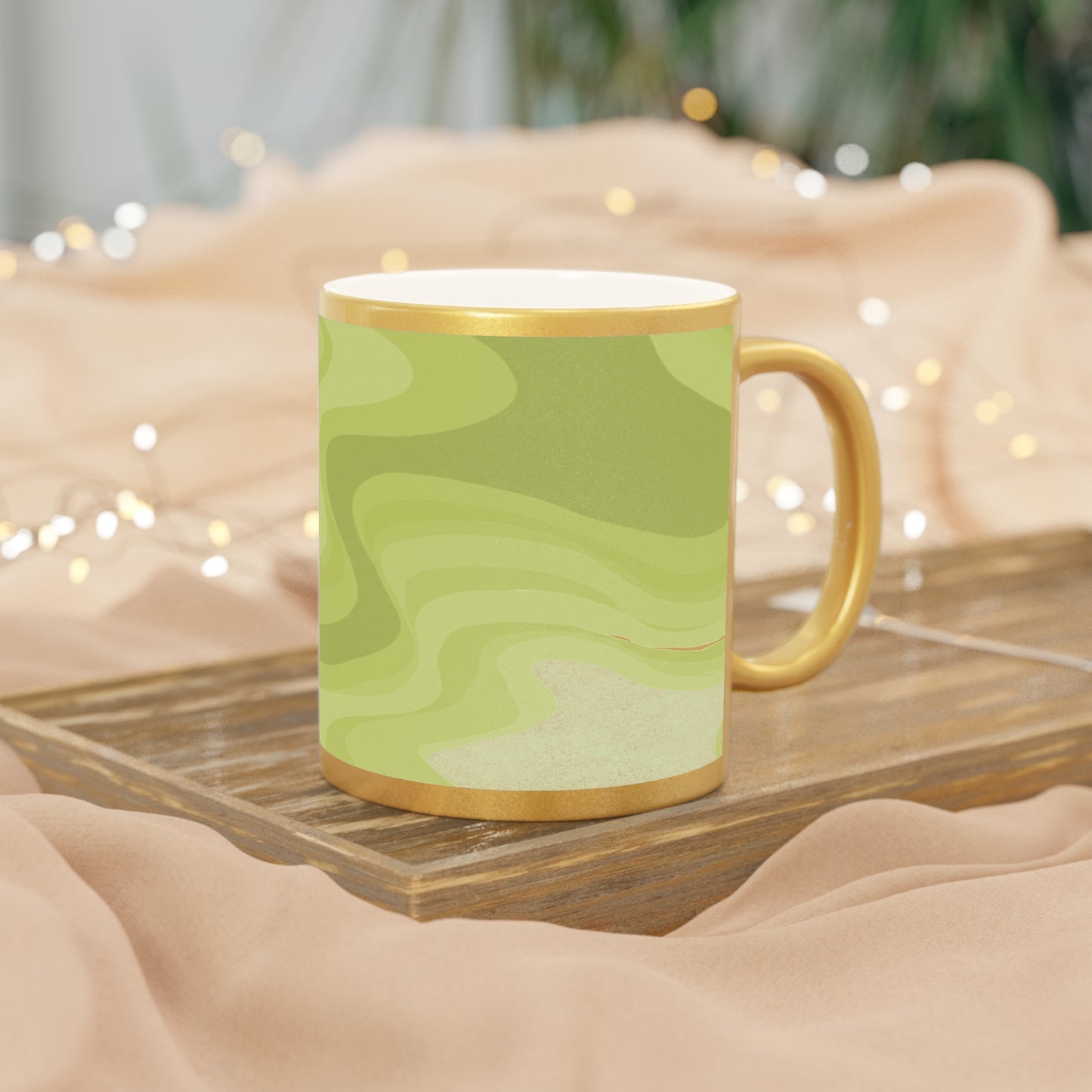 Lemon Wavey 11 oz Metallic Mug (Silver\Gold)