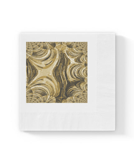 Uzi Spiral Light Brown Pastel White Coined Napkins, 4.8" x 4.8"