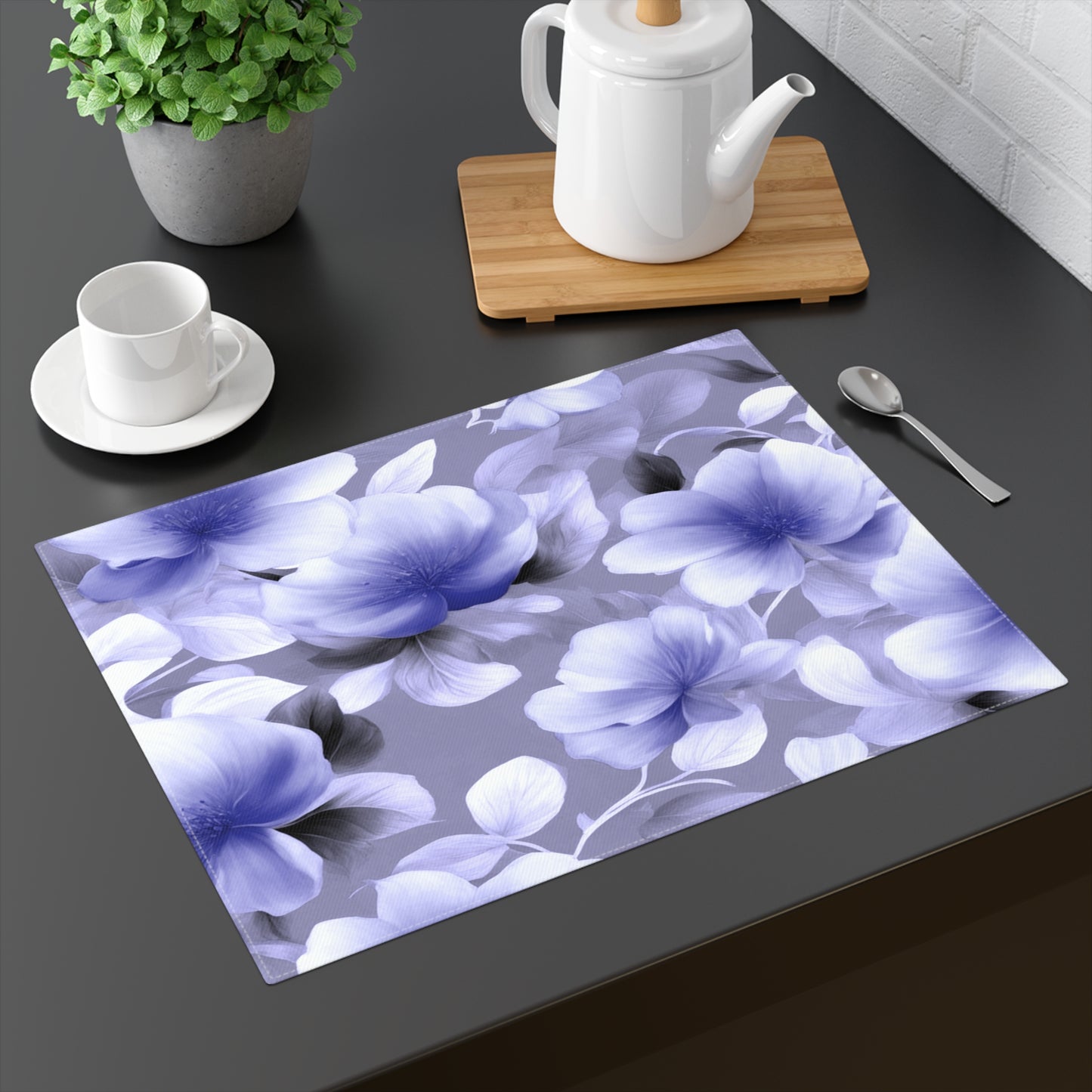 Indigo Blossom Floral Bunch Placemat, 1 pc