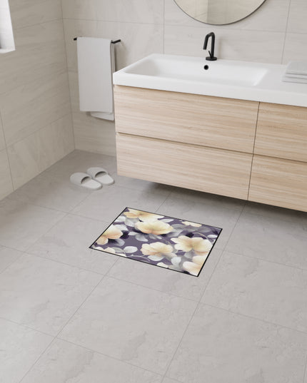 White Blush Floral Bunch Heavy Duty Floor Mat, 18" x 24"