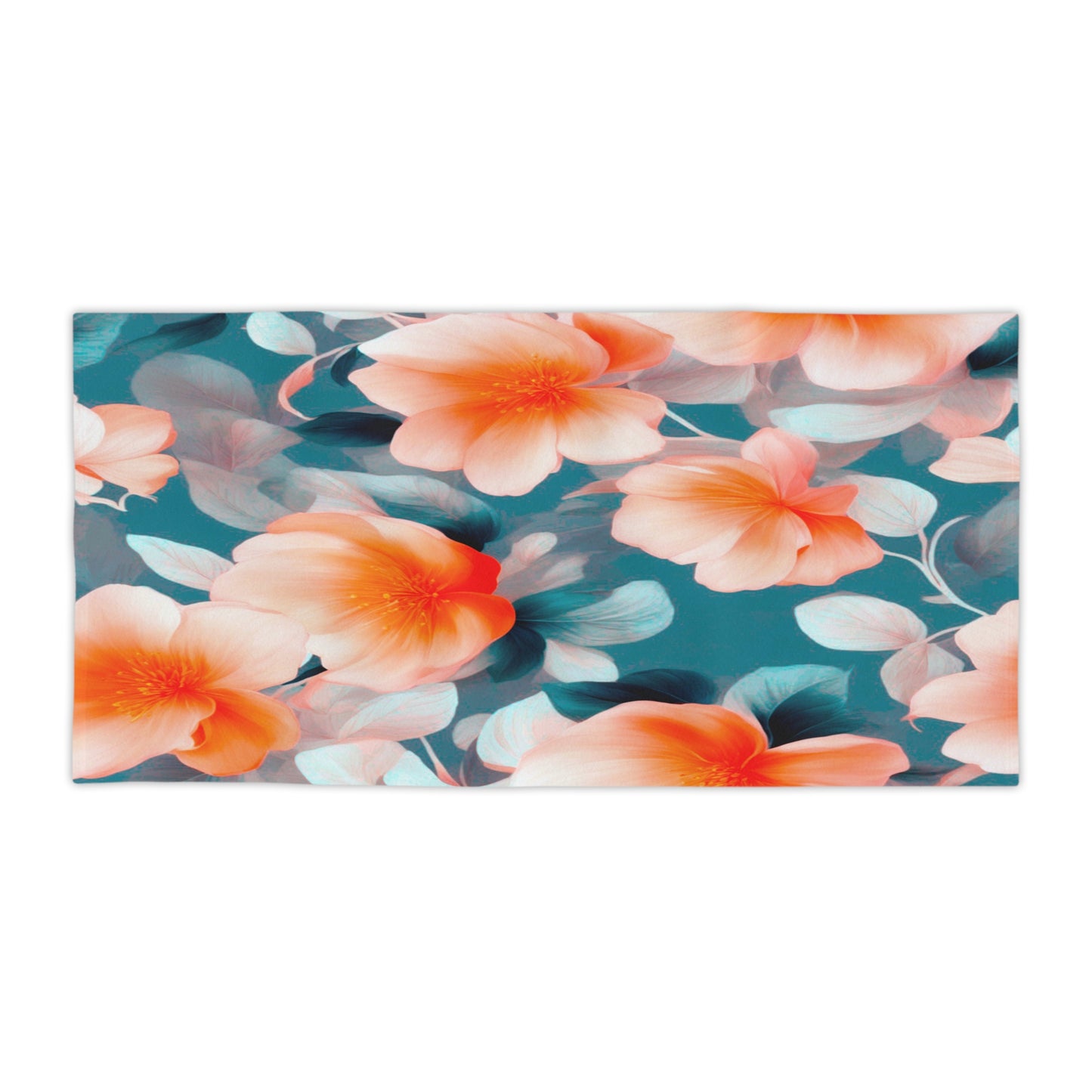 Orange Blossom Floral Bunch Beach Towel, 30" x 60"