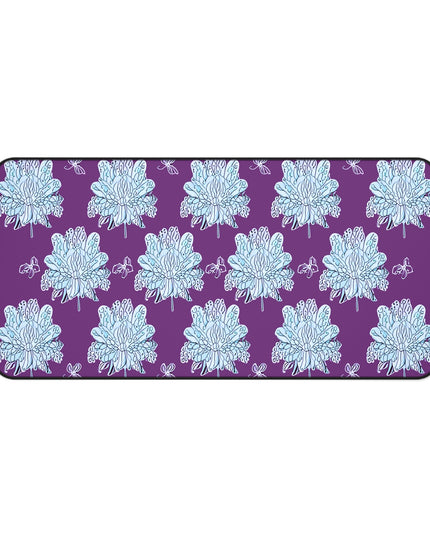 Blue Floral Butterflies 16" x 32" Desk Mat