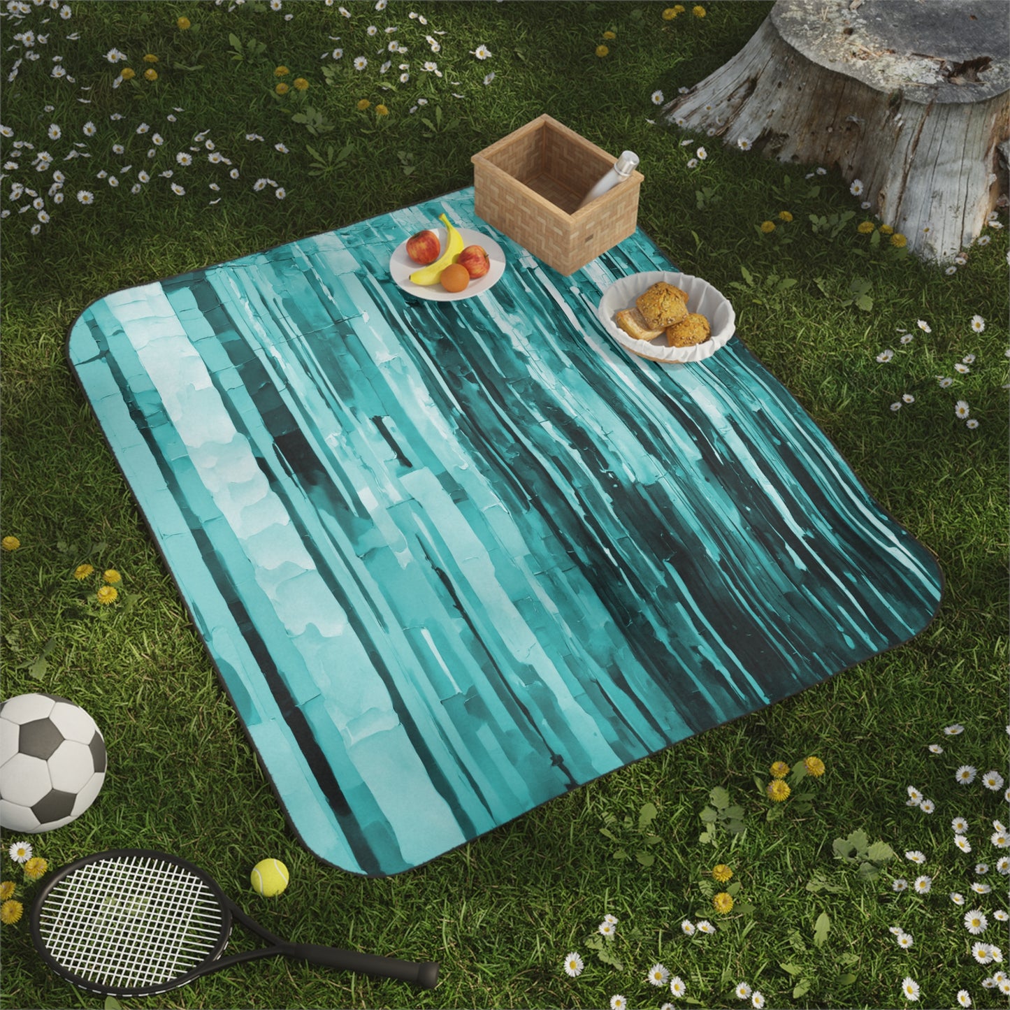 Striped Tif 61" × 51" Picnic Blanket