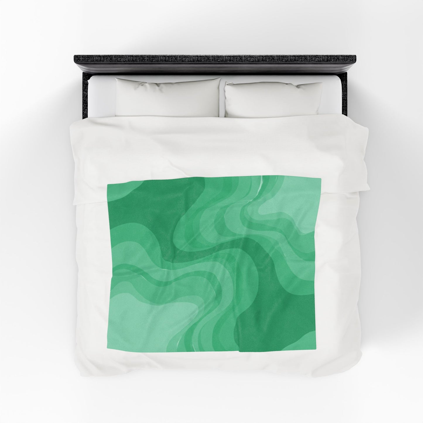 Mint Green Wavey Velveteen Plush Blanket, 50" x 60"