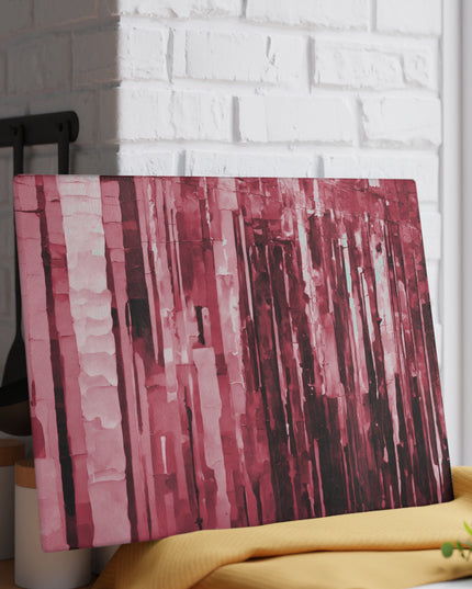 Striped Ruby 11" x 15" Glass Cutting Board