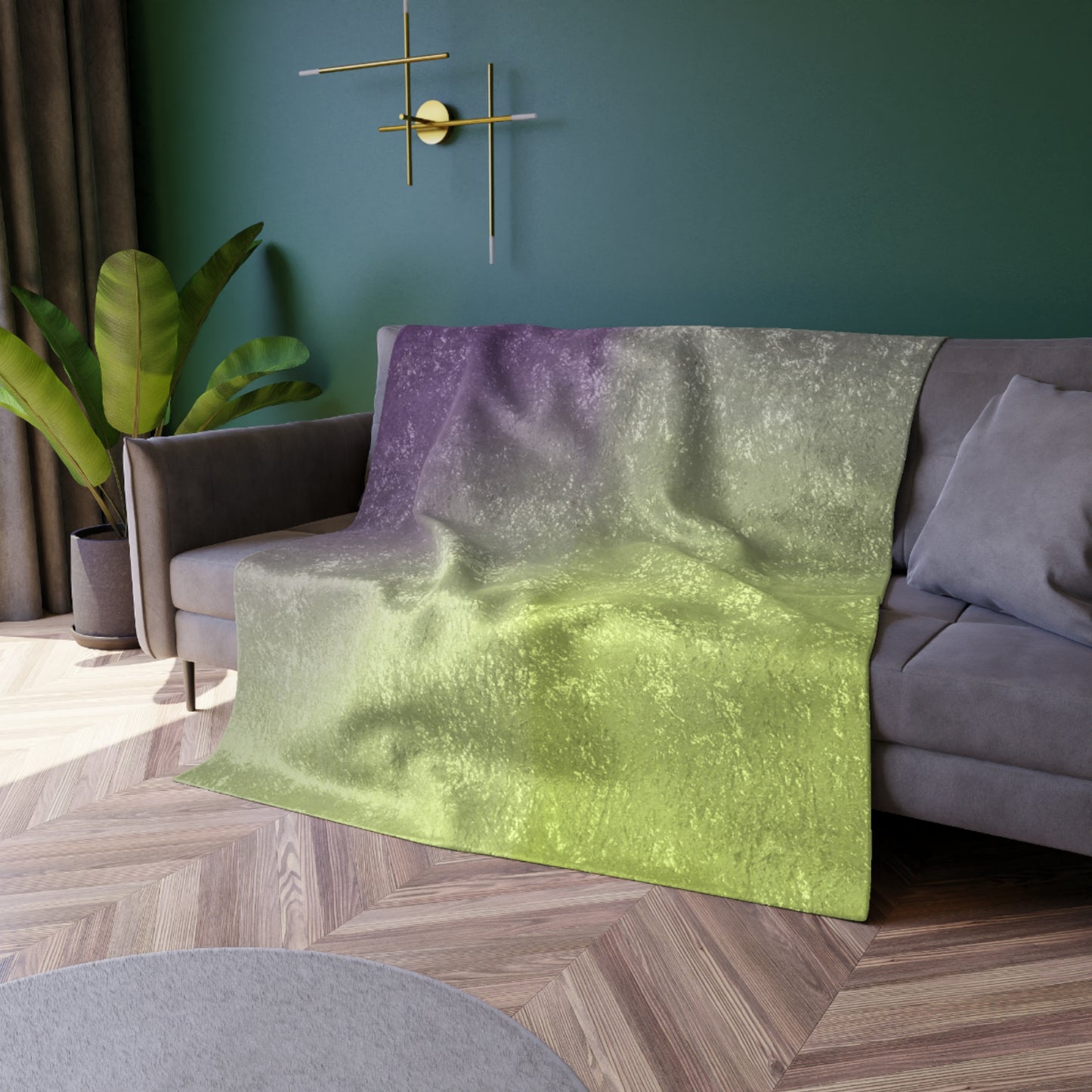 Purple Golden Fade 50" x 60" Crushed Velvet Blanket