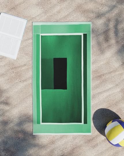 Mint Green Shadow Beach Towel, 24" x 44"