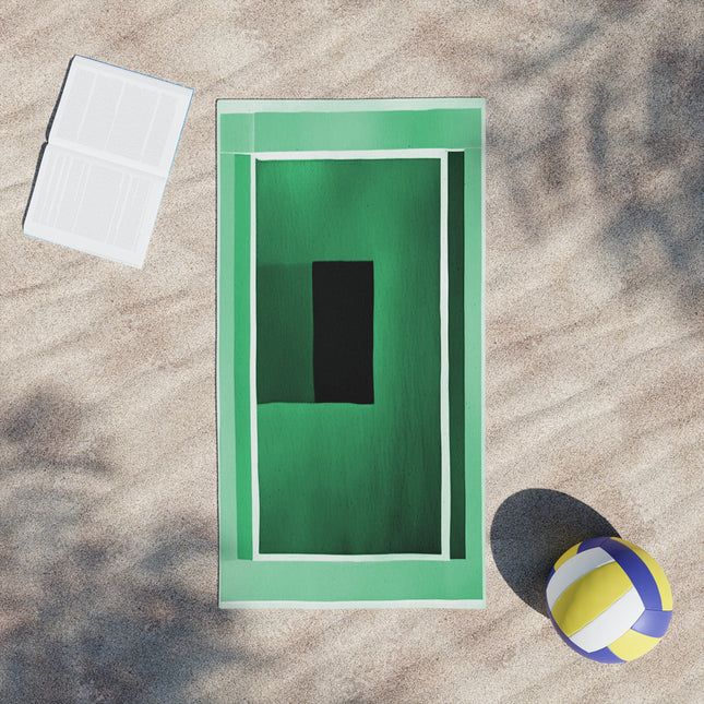 Mint Green Shadow Beach Towel, 24" x 44"