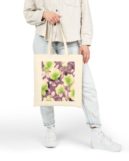 Lime Lavender Floral Bunch Cotton Canvas Tote Bag