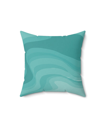 Tif Green Wavey 14" x 14" Faux Suede Square Pillow