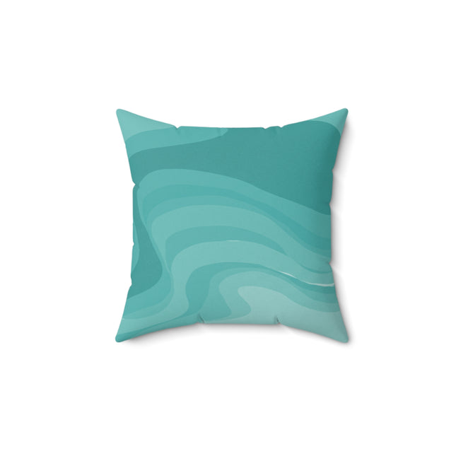 Tif Green Wavey 14" x 14" Faux Suede Square Pillow