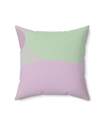 Pastel Lavender Purple and Soft Green Patches 16" x 16" Faux Suede Square Pillow