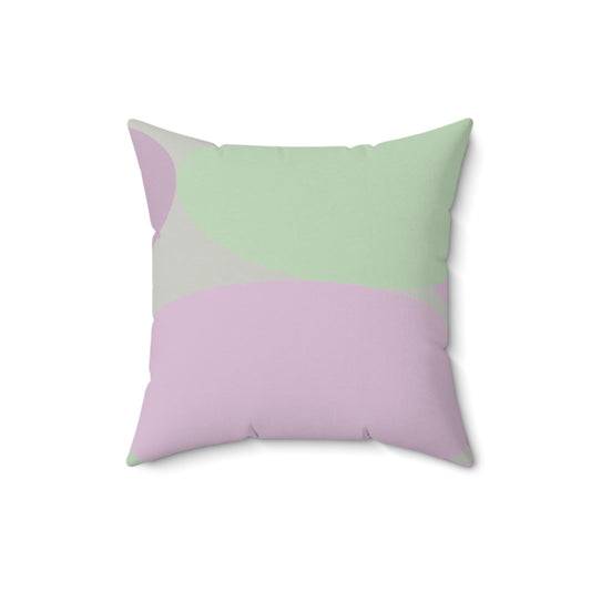 Pastel Lavender Purple and Soft Green Patches 16" x 16" Faux Suede Square Pillow