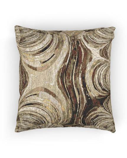 Uzi Spiral Light Brown Woven Pillow, 17" x 18"
