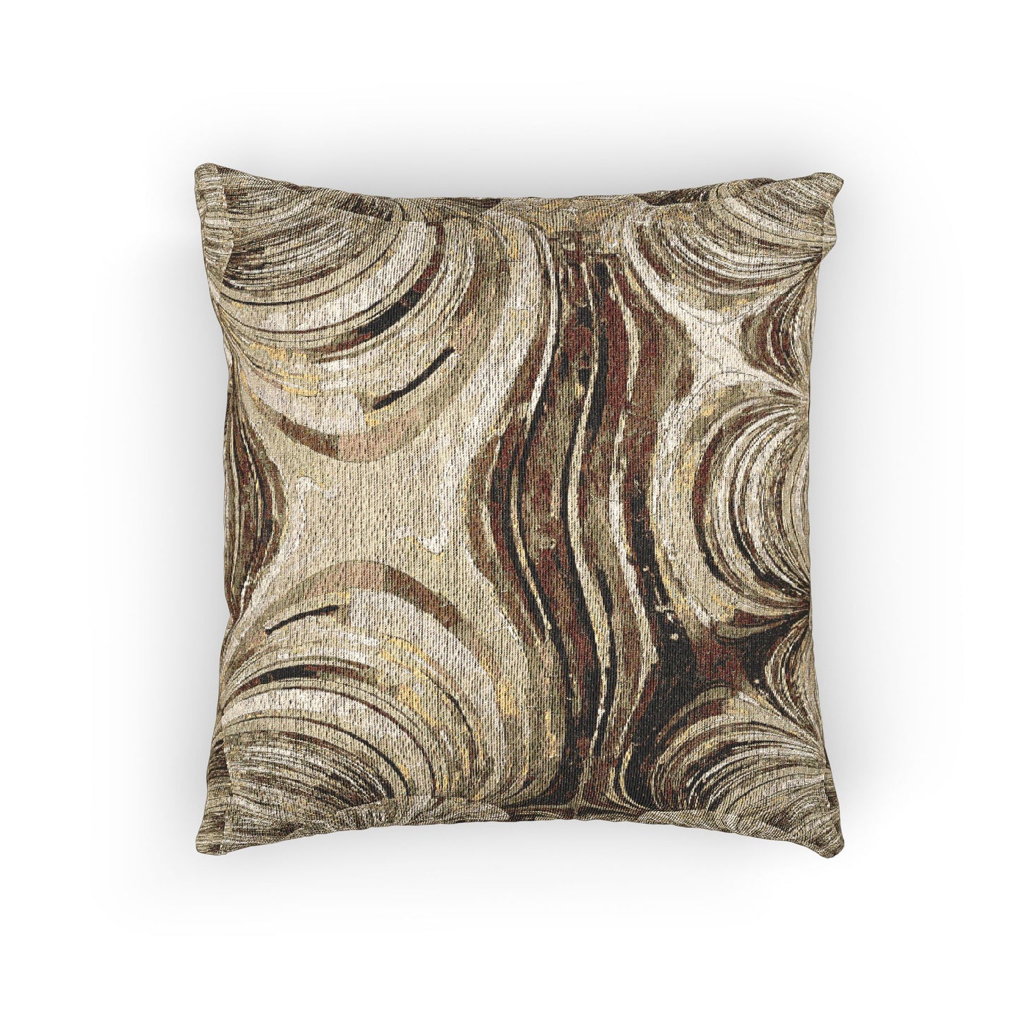 Uzi Spiral Light Brown Woven Pillow, 17" x 18"
