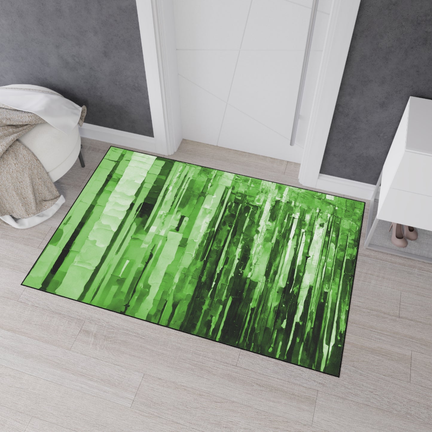 Striped Mint Pastel 48" x 72" Heavy Duty Floor Mat