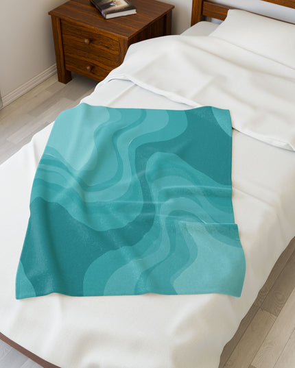 Tif Green Wavey Velveteen Plush Blanket, 30" x 40"