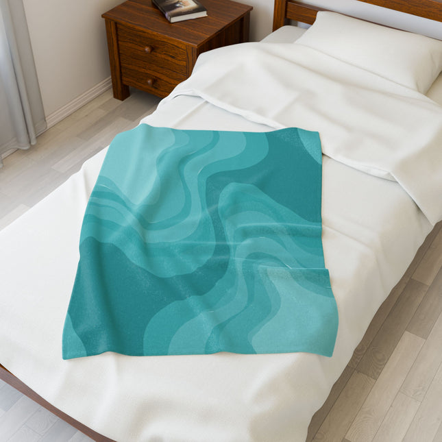 Tif Green Wavey Velveteen Plush Blanket, 30" x 40"